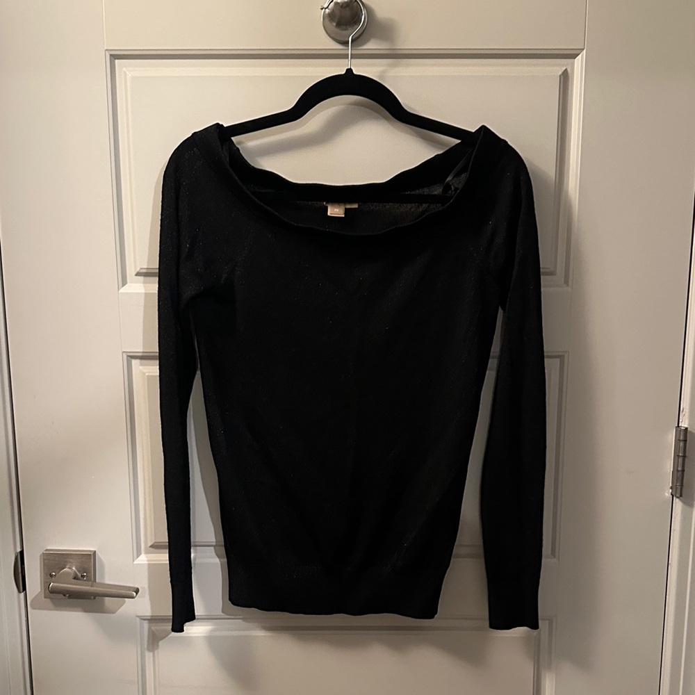 Elegant Black Off-Shoulder Sweater